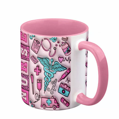 Nurse Accent Mug Personalized Scrubs Sipper (11, 15oz)