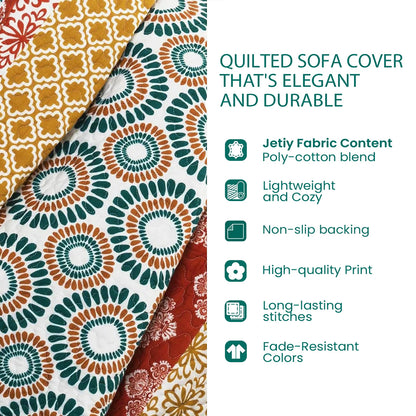 Cat Quilted Sofa Cover Charming Garden