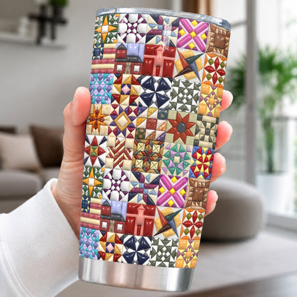 Sewing Lover 20 oz Tumbler Quilt Blocks