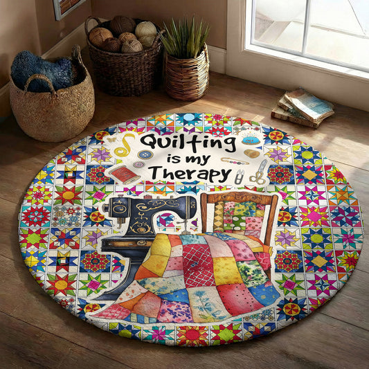 Sewing Lover Round Rug Quilting Is My Therapy Colorful Quilt Blocks