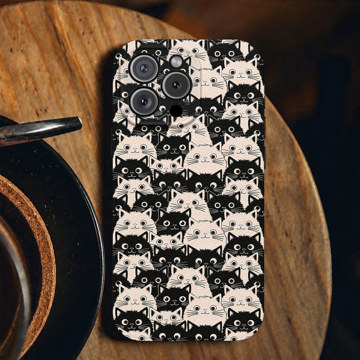 Cat Leather Phone Case Cute Fat Cats