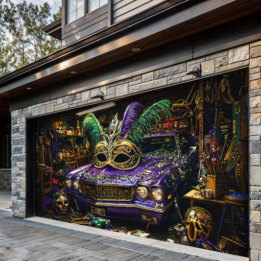 Mardi Gras Garage Door Banner Decoration - Mardi Gras Garage