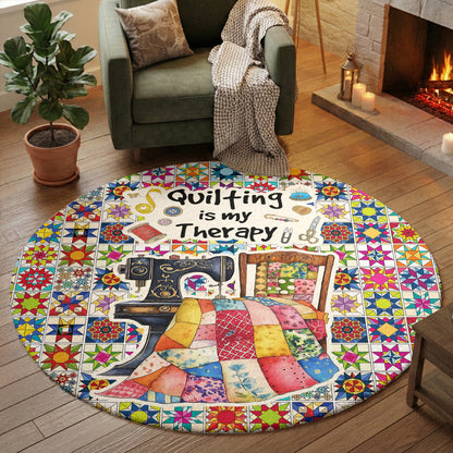 Sewing Lover Round Rug Quilting Is My Therapy Colorful Quilt Blocks