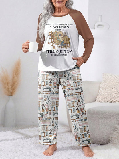 Sewing Lover Raglan Lounge Pajamas A Woman Who Is Still Quilting In Her 60s, 70s, 80s, 90s