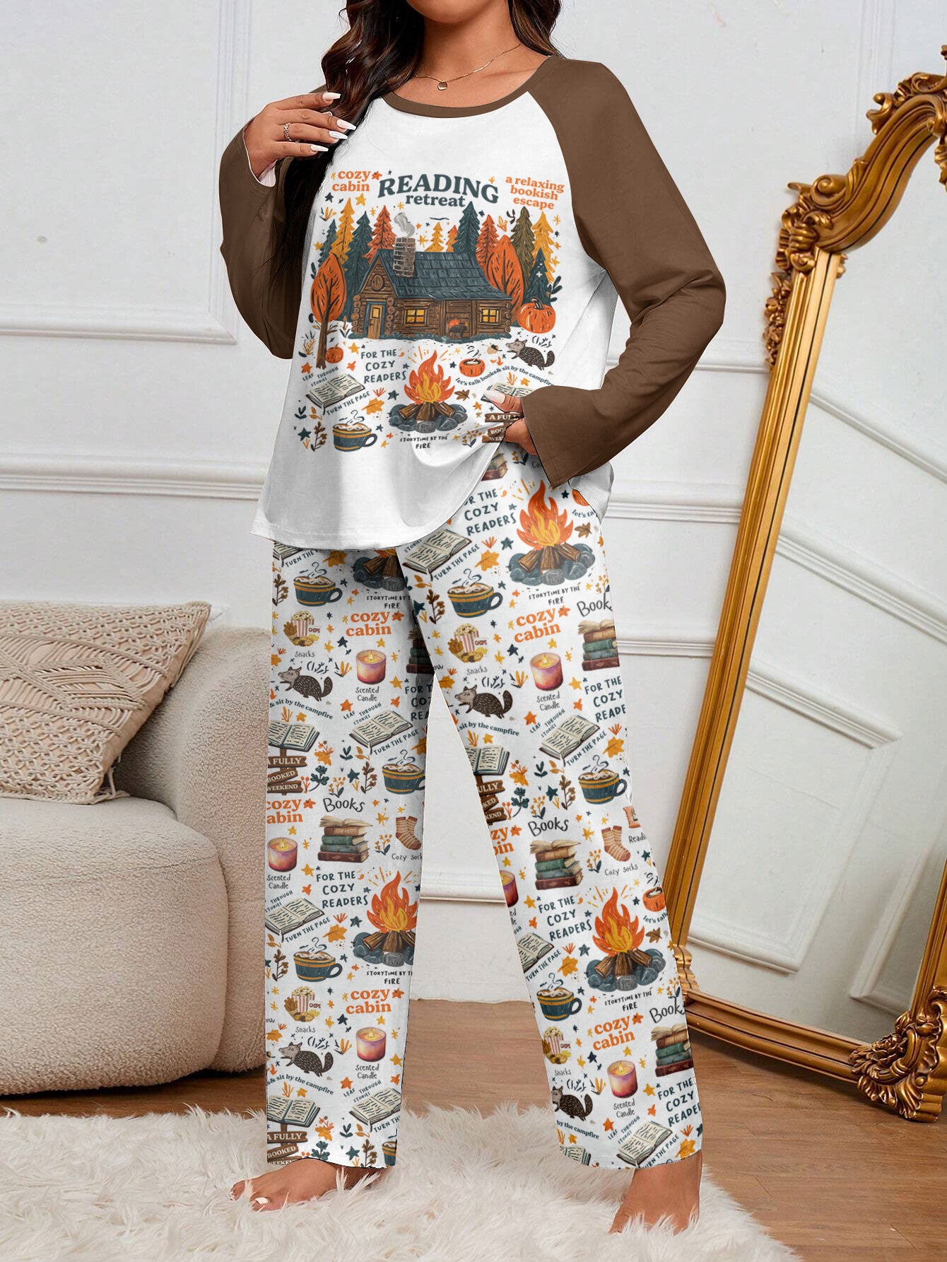 Book Lover Raglan Lounge Pajamas Reading Retreat