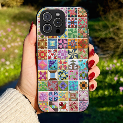 Sewing Lover Phone Case Patchwork Quilt Blocks Garden