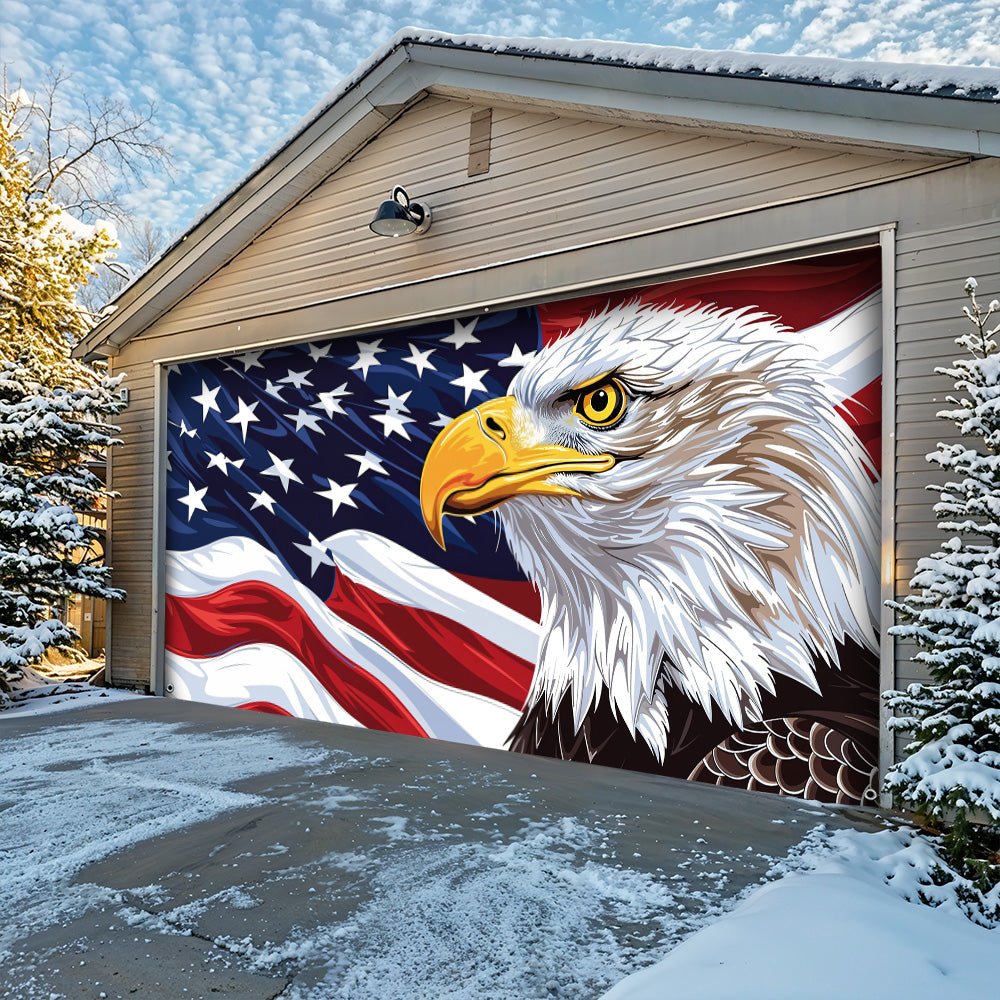 Patriotic Garage Door Banner - Eagle of Freedom The Spirit of America