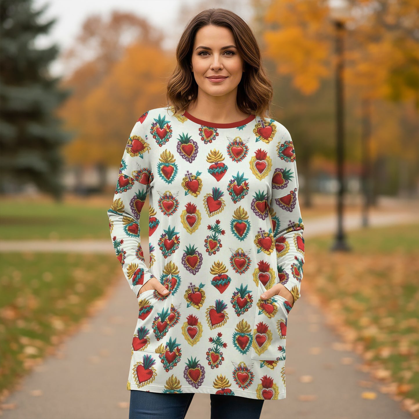 God Long Sleeve Tunic Sacred Hearts