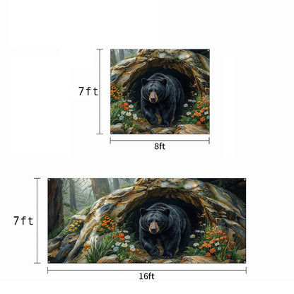 Bear Garage Door Banner Decoration - Awakening from the Den