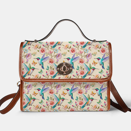 Hummingbird Satchel Handbag Humming Blossoms