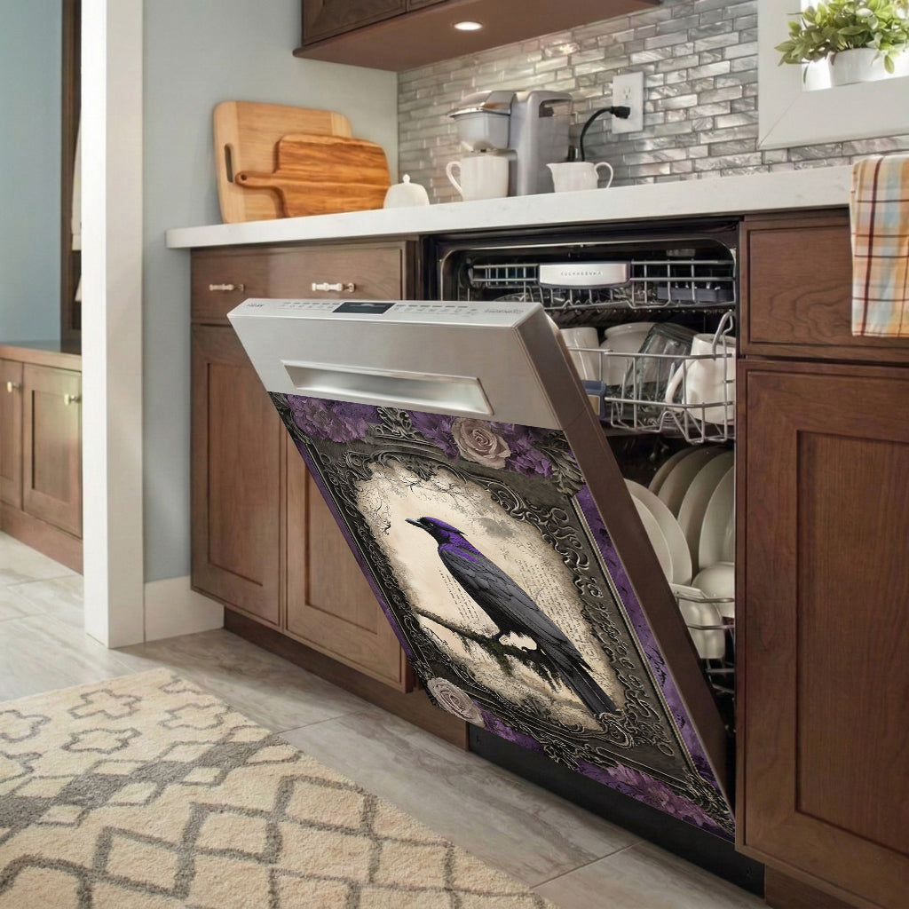 Gothic Magnetic Dishwasher Cover Violet Raven