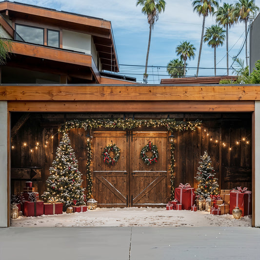 Christmas Garage Door Banner Decoration - Christmas Themed Barn Door