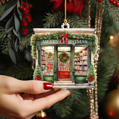 Book Lover Acrylic Ornament Christmas Bookstore