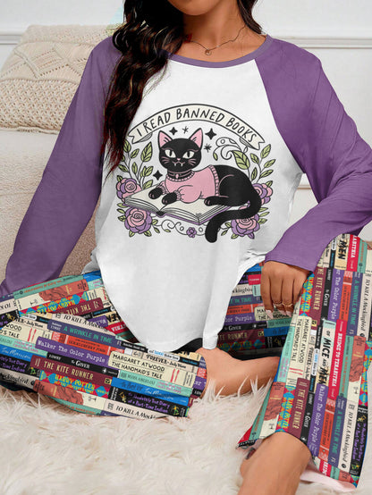 Book Lover Raglan Lounge Pajamas I Read Banned Books
