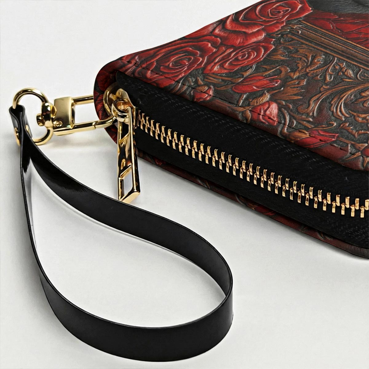Black Cat Gothic Leather Wallet Blood Moon Cat