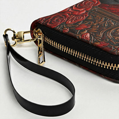 Black Cat Gothic Leather Wallet Blood Moon Cat