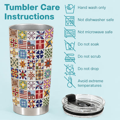 Sewing Lover 20 oz Tumbler Vintage Quilt Blocks