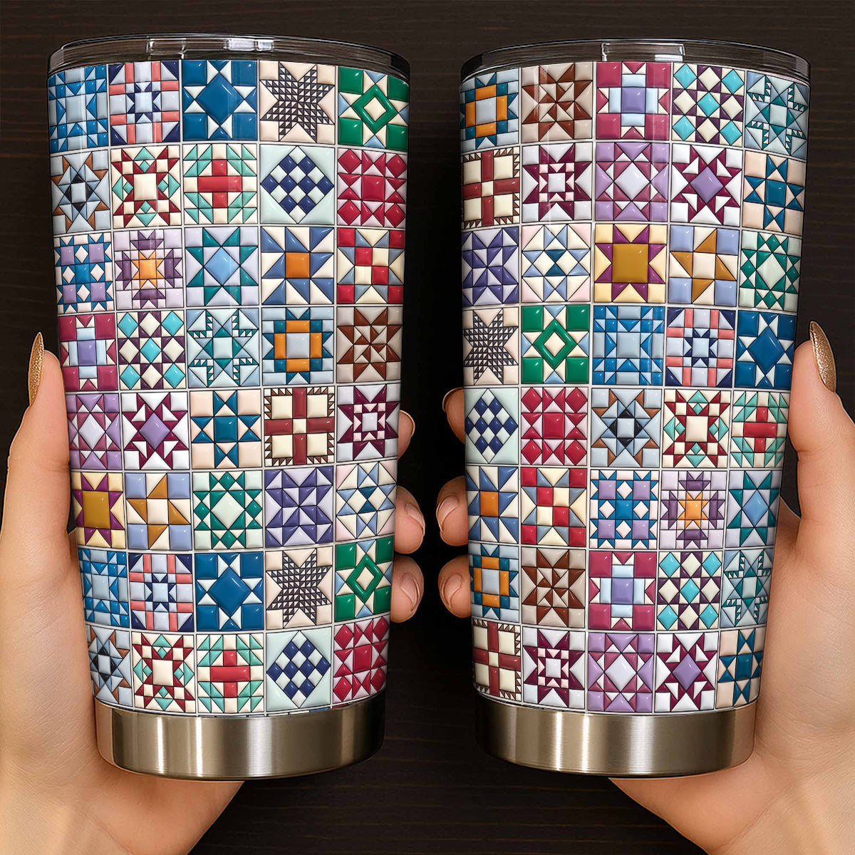 Sewing Lover 20 oz Tumbler Traditional Quilt Blocks