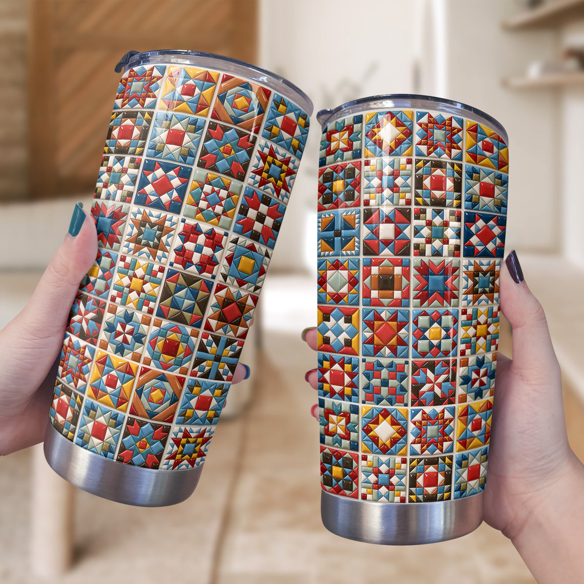 Sewing Lover 20 oz Tumbler Chromatic Quilt Grid