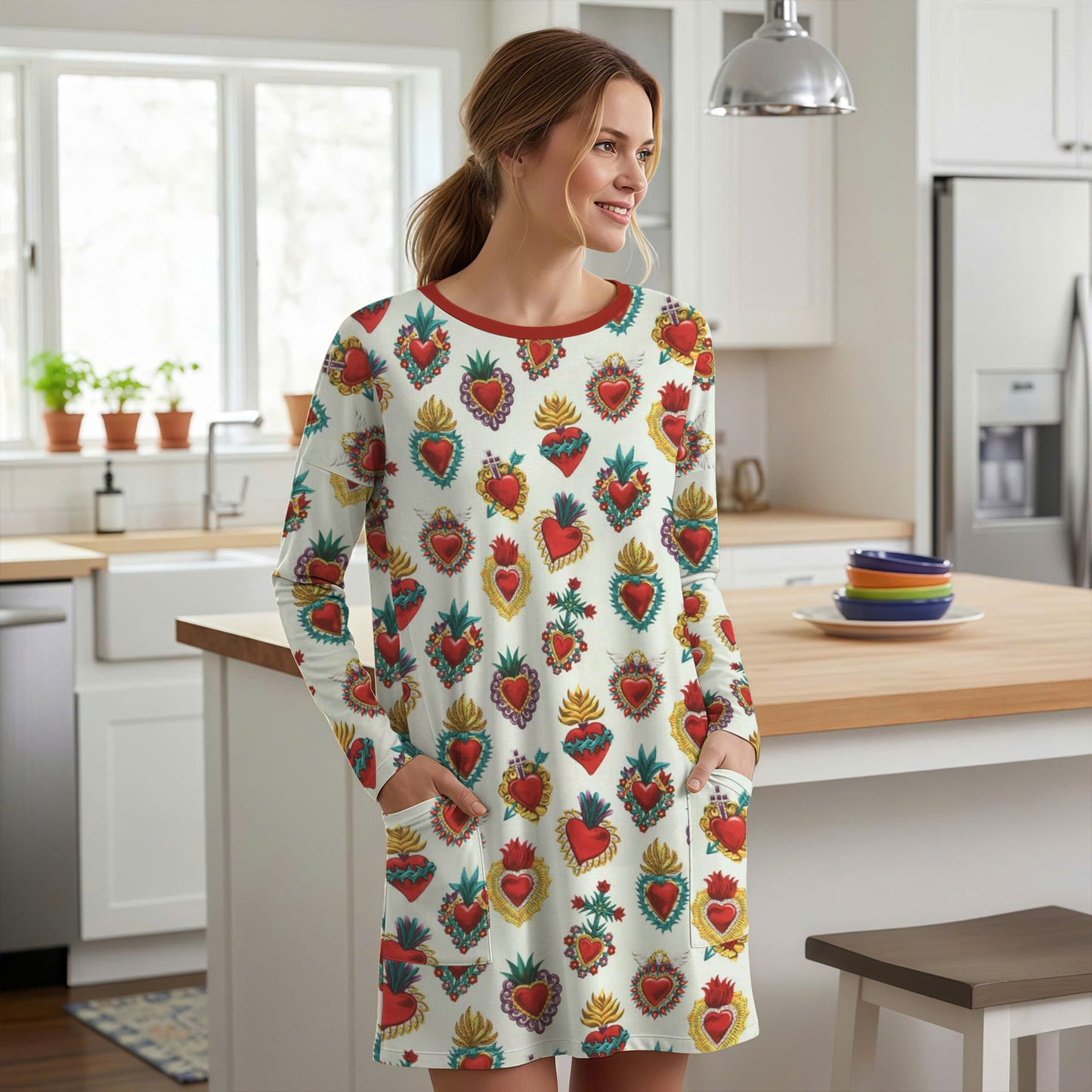 God Long Sleeve Tunic Sacred Hearts