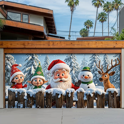Christmas Garage Door Banner Decoration - Santa’s Jolly Crew
