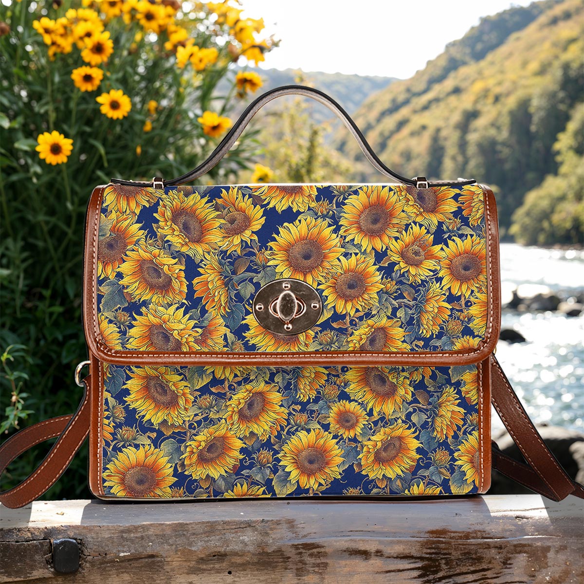 Sunflower Satchel Handbag Gorgeous Sunflowers