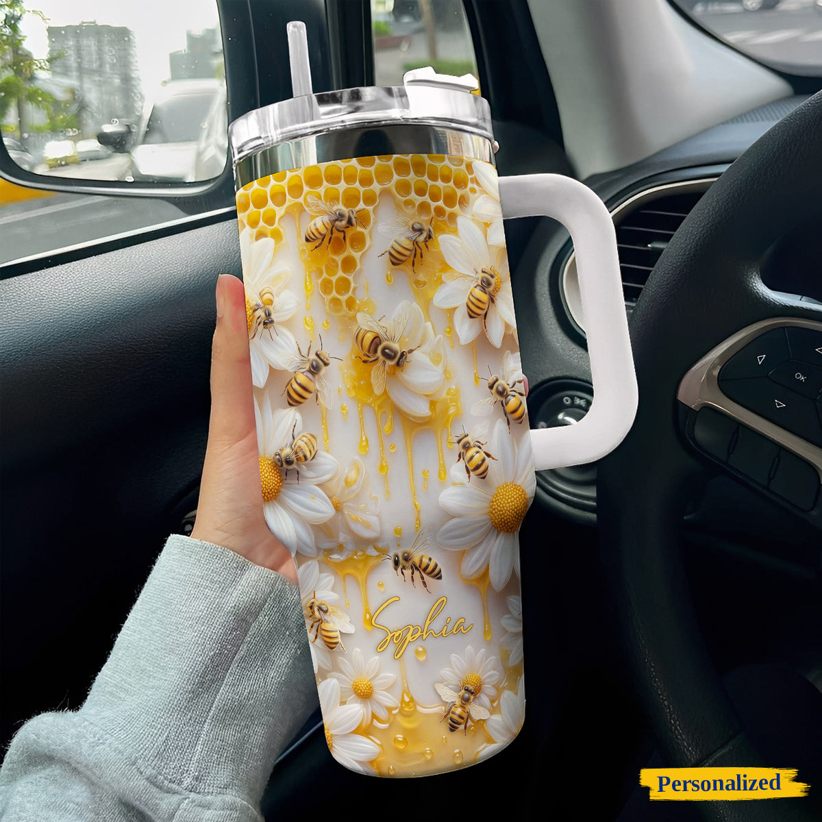 Personalized Honeybee Garden 40 oz Tumbler