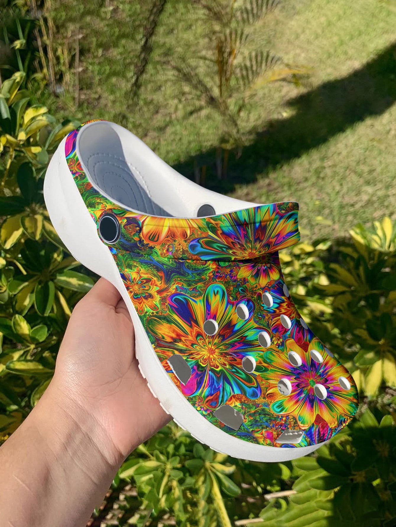 Hippie Graphic Clogs Rainbow Reverie