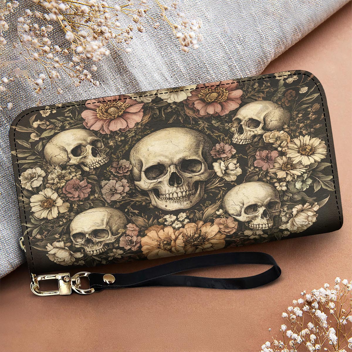 Gothic Skull Leather Wallet Garden of Skulls