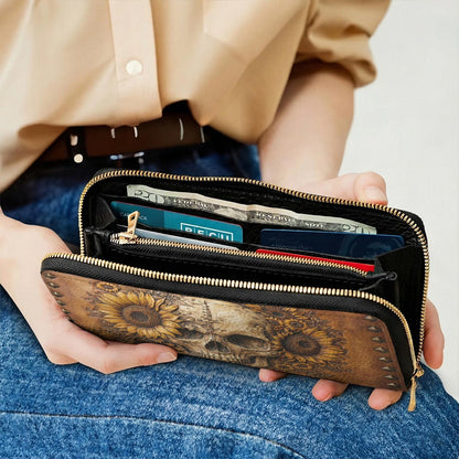 Skull Leather Wallet Bloom Beyond the Bone