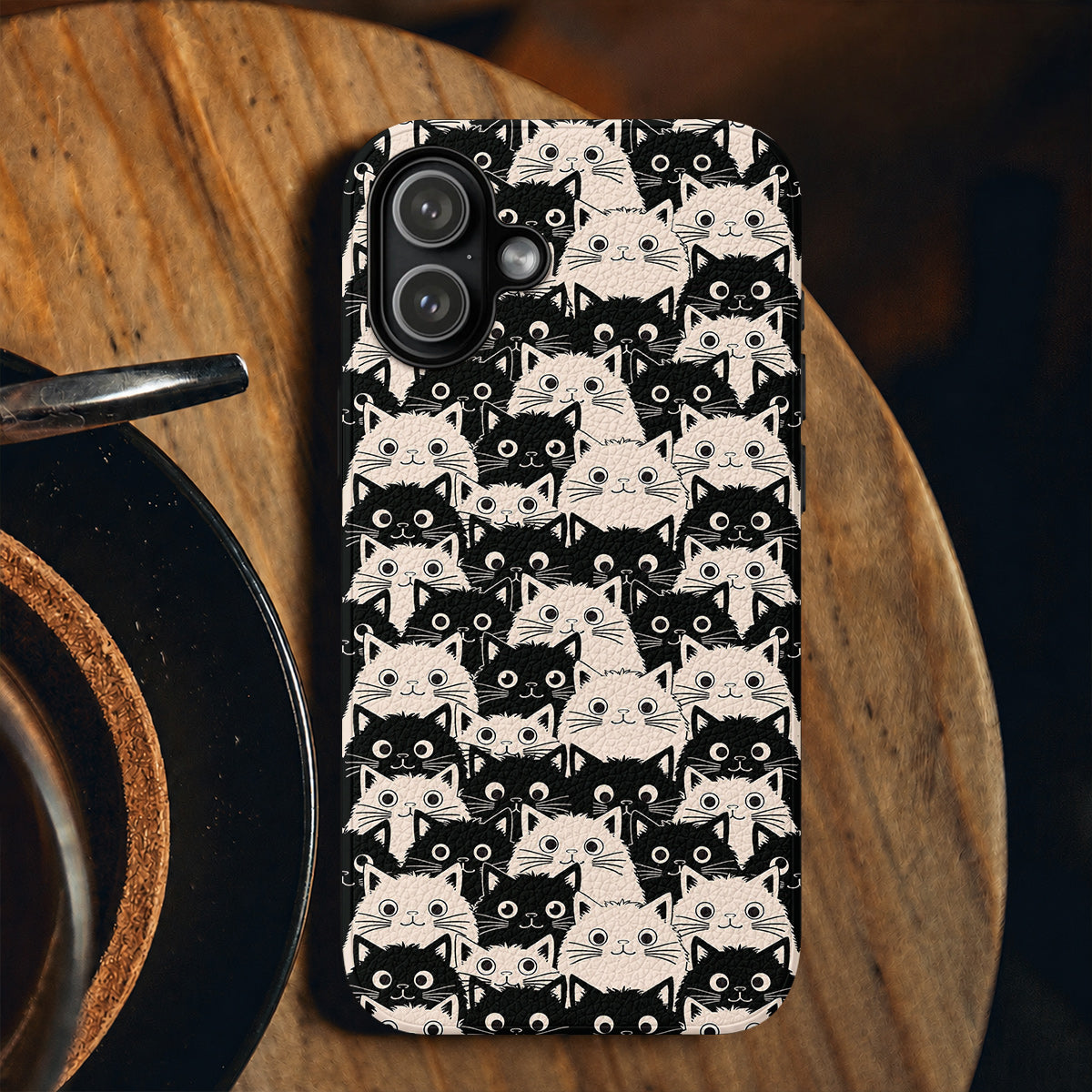 Cat Leather Phone Case Cute Fat Cats