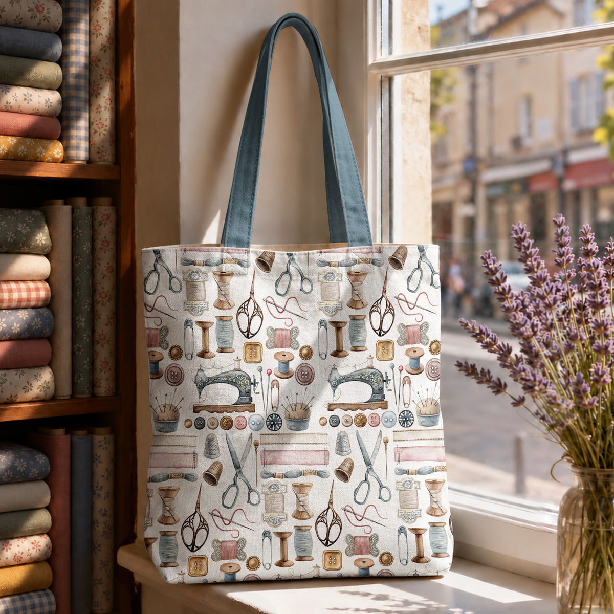 Sewing Lover Canvas Tote Bag Quilting Essentials