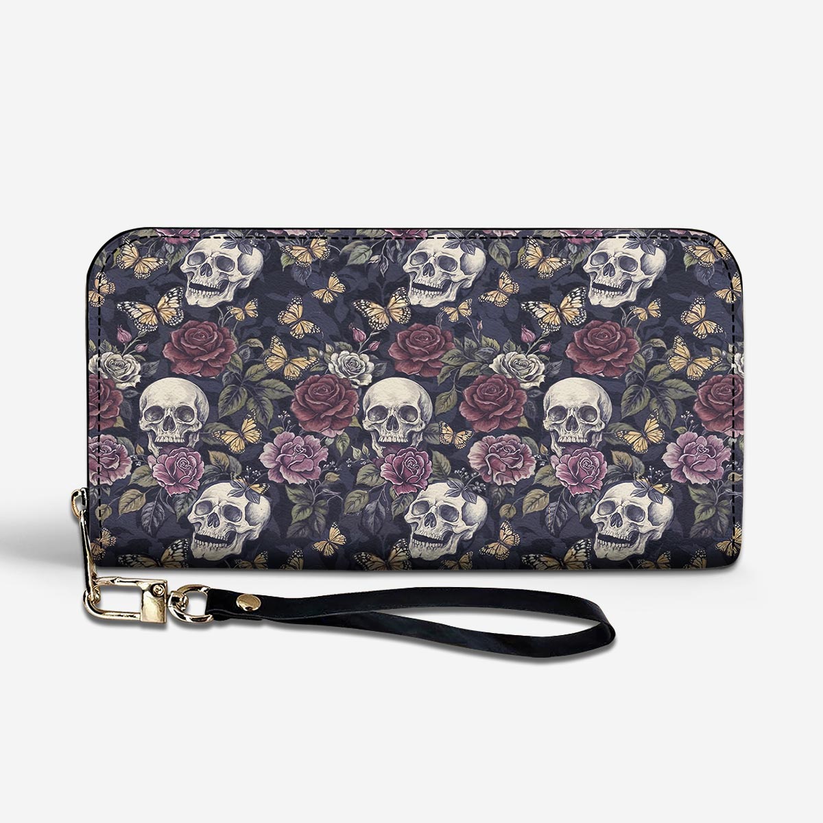 Skull Leather Wallet Eternal Bloom