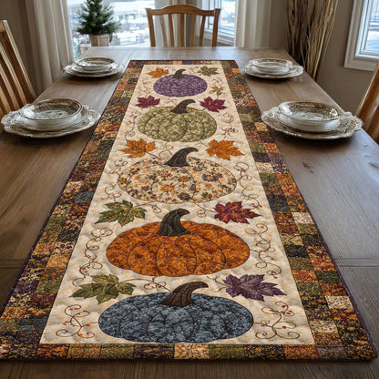 Fall Pumpkin Patchwork Quilted Table Runner
