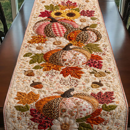 Fall Patchwork Pumpkin Harvest Quilted Table Runner