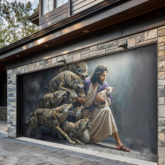 God Garage Door Banner Decoration -  The Shepherd Defender