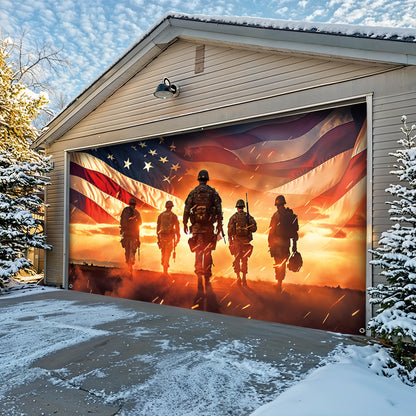 Patriotic Garage Door Banner - Defenders of the Flag Honoring Our Heroes