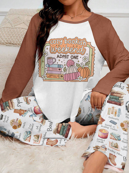Book Lover Raglan Lounge Pajamas Cozy Bookish Weekend Comfort Kit