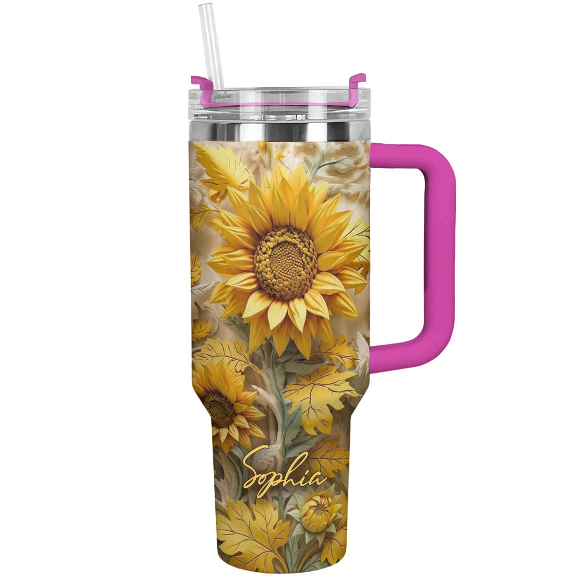 Personalized Golden Sunflower Garden 40 oz Tumbler