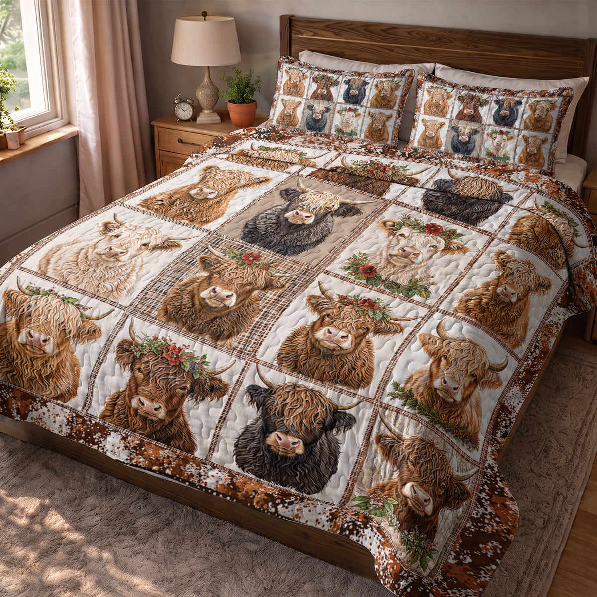 Highland Cow Quilted Blanket Cows In My Heart
