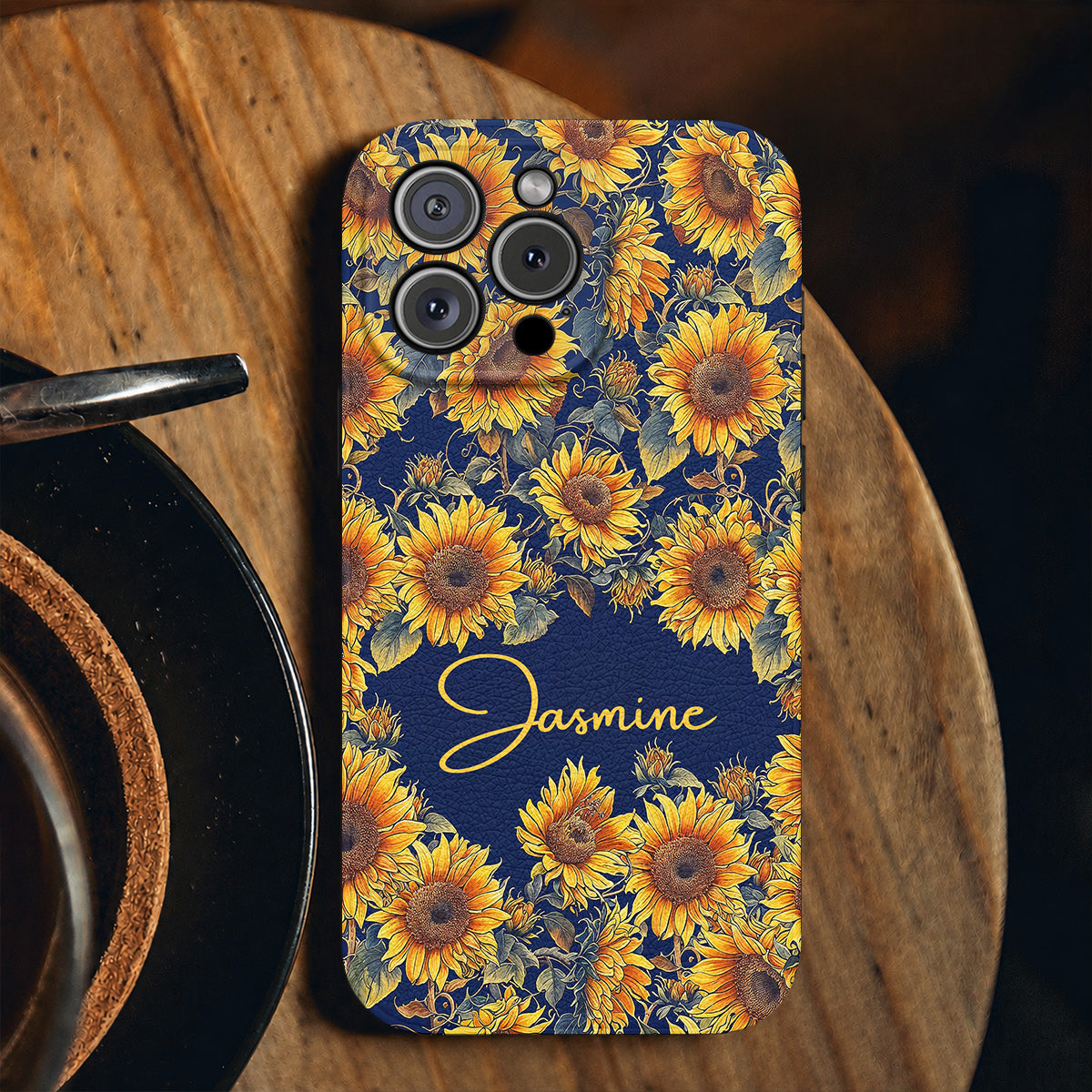 Sunflower Leather Phone Case Personalized Gorgeous Flowers