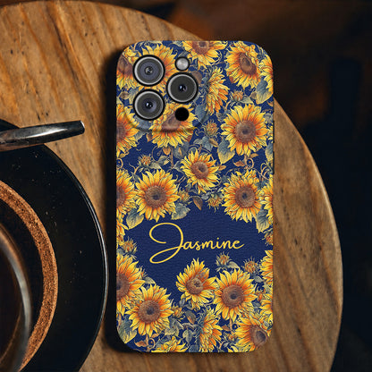 Sunflower Leather Phone Case Personalized Gorgeous Flowers