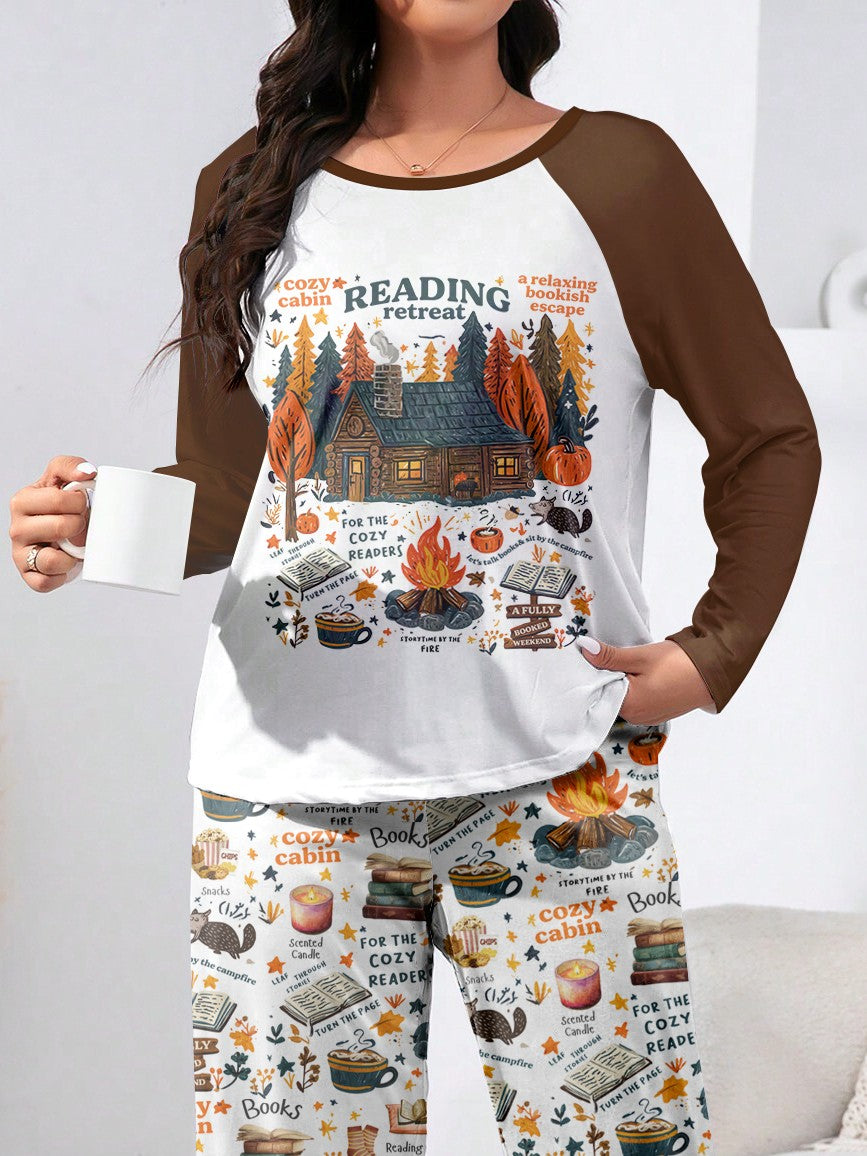Book Lover Raglan Lounge Pajamas Reading Retreat