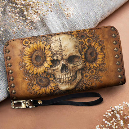 Skull Leather Wallet Bloom Beyond the Bone