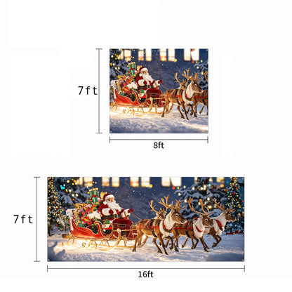 Christmas Garage Door Banner Decoration - Santa’s Magical Sleigh