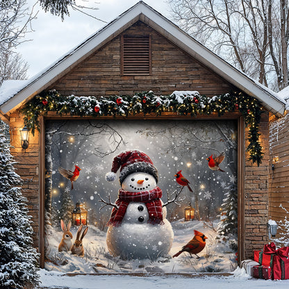 Christmas Garage Door Banner Decoration - Christmas in the Quiet Woods Winter Blessings