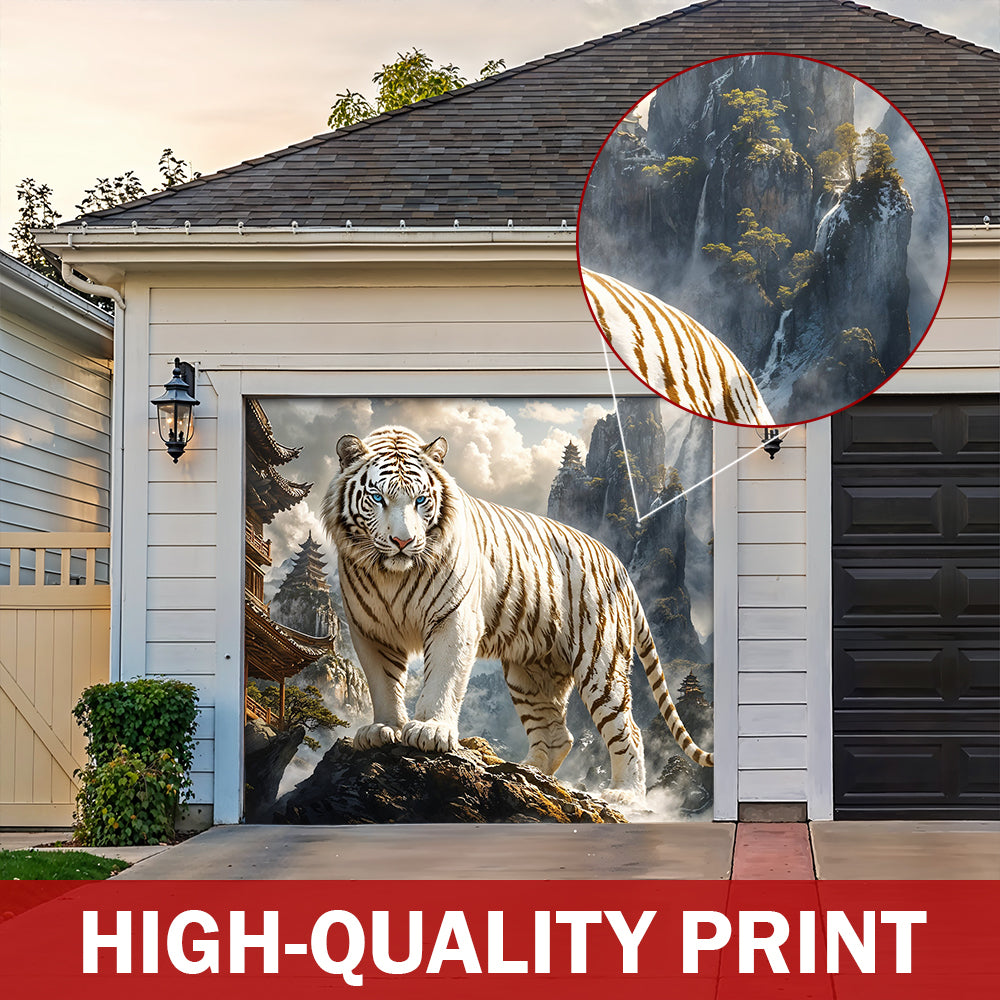 Garage Door Banner Decoration - White Tiger of the Sacred Mountains