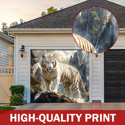 Garage Door Banner Decoration - White Tiger of the Sacred Mountains
