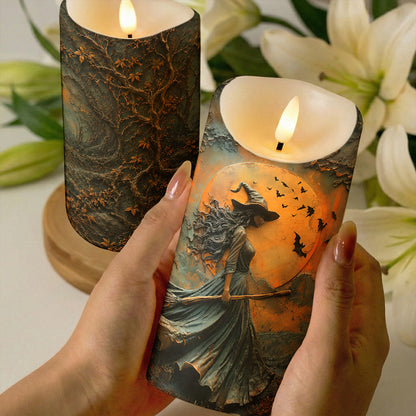 Witch of the Enchanted Moon LED Candle Halloween Décor