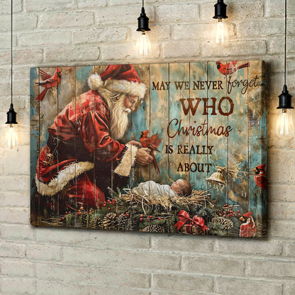 Christmas Wooden-Framed Canvas Wall Art Who Christmas Is Really About